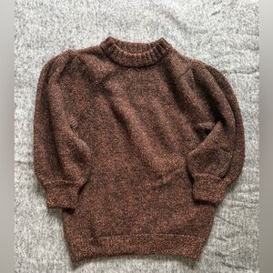 Anine Bing Rosalind Sweater in brown w puff sleeve